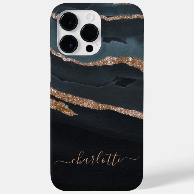 Coques Case-Mate iPhone Paillettes dorées féminines élégantes personnalisé (Verso)