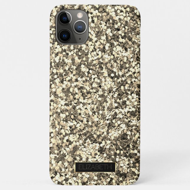 Coques Case-Mate iPhone Paillettes dorées scintillantes tendance, cadre pe (Dos)
