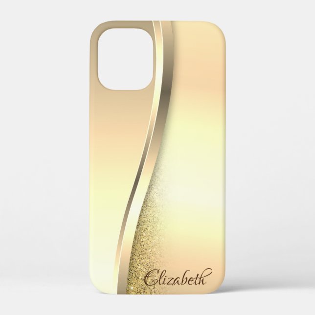 Coques Case-Mate iPhone Paillettes dorées tendance cool - Personnalisé (Verso)