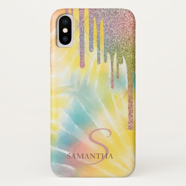 Coques Case-Mate iPhone Paillettes élégantes qui dégoulinent,Teinture liée (Dos)