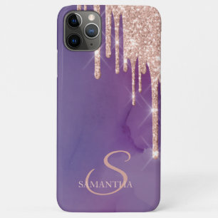 Case-Mate iPhone Case Paillettes élégantes rose or coulantes, violet