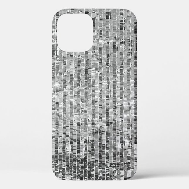 Coques Case-Mate iPhone Paillettes en argent motif transparent (Verso)