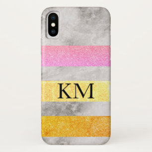 Case-Mate iPhone Case Paillettes et marbre avec monogramme
