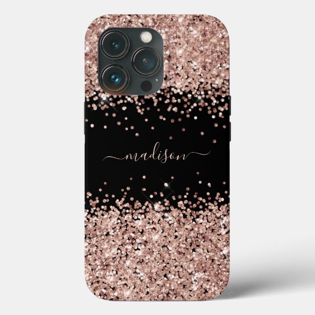 Coques Case-Mate iPhone Paillettes Fille Étincelle Douce 16 Or Rose (Verso)