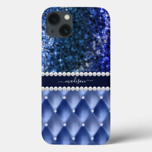 Case-Mate iPhone Case Paillettes Fille Luxe Étincelle Bleu Marine