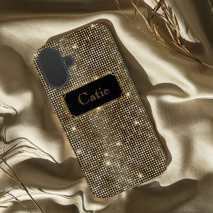 Coque Pour iPhone 16 Plus Paillettes glamour or points scintillants