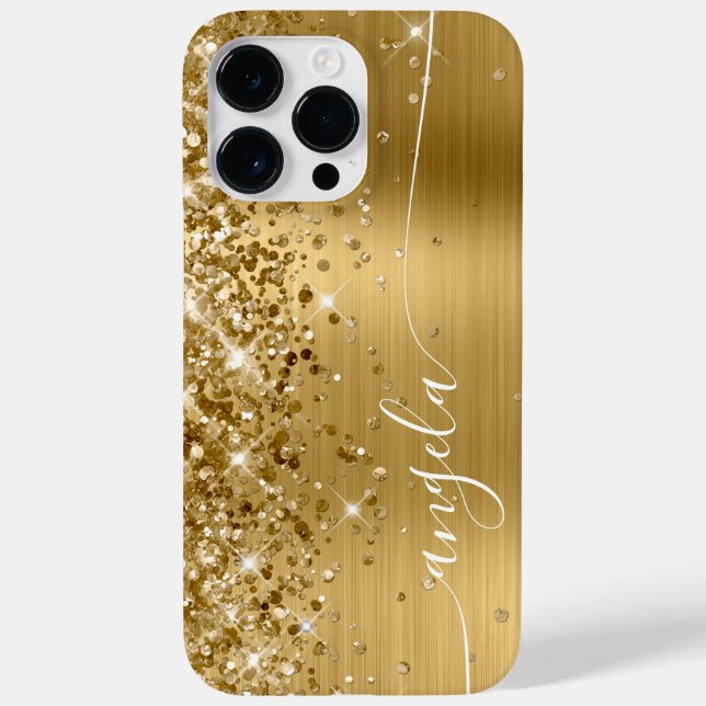 Coques Case-Mate iPhone Paillettes Or Glam Signature (Verso)
