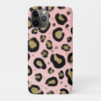 Paillettes Or Rose et Imprimé Léopard Guépard Noir