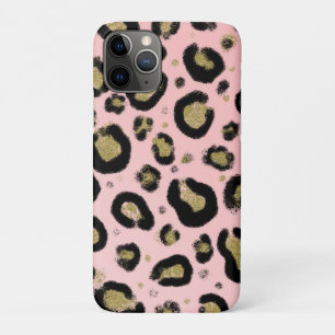 Case-Mate iPhone Case Paillettes Or Rose et Imprimé Léopard Guépard Noir