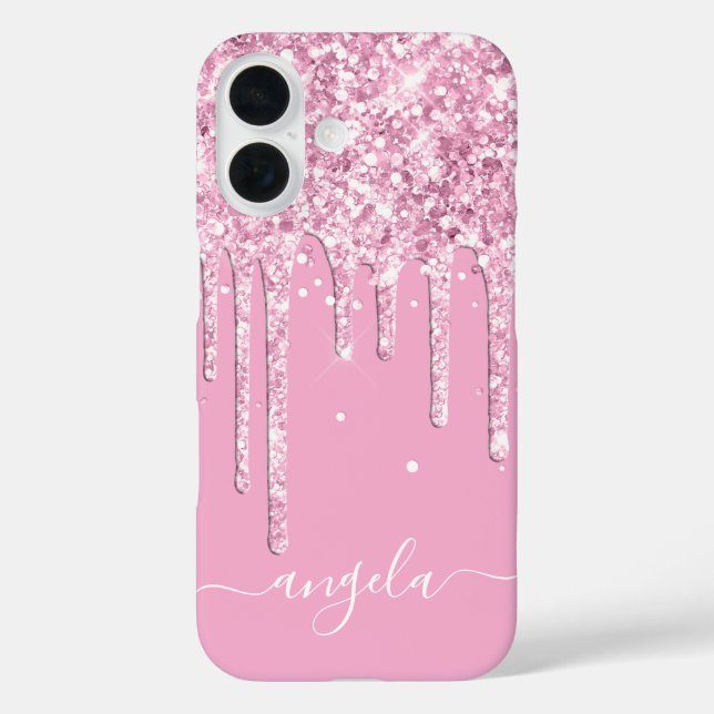 Coques Case-Mate iPhone Paillettes Rose Clair Signature Glam (Verso)