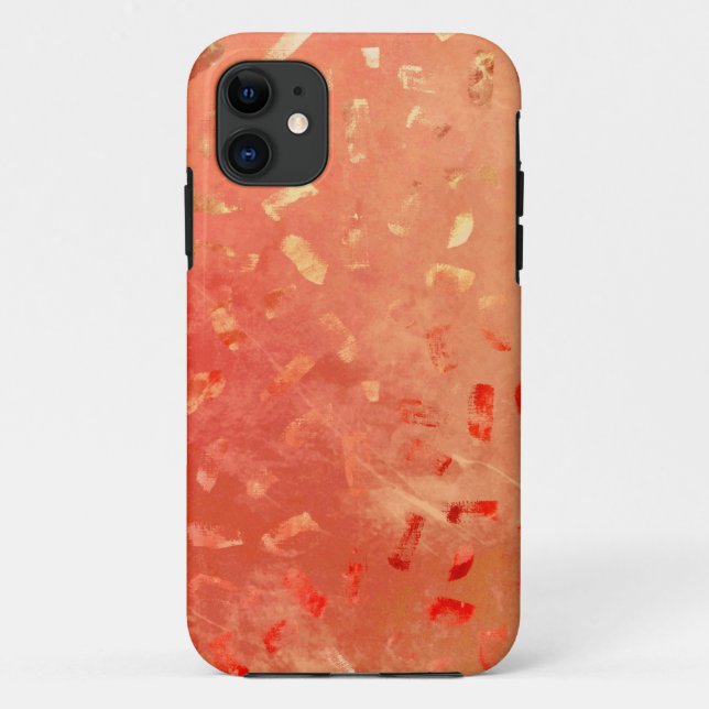 Coques Case-Mate iPhone Paillettes rouge orange or (Dos)