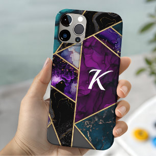 Coque Case-Mate iPhone Paillettes violet turquoise élégant féminin