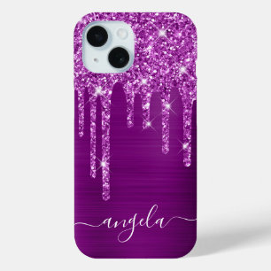 Coque Case-Mate iPhone Paillettes violettes gouttes de glamour signature