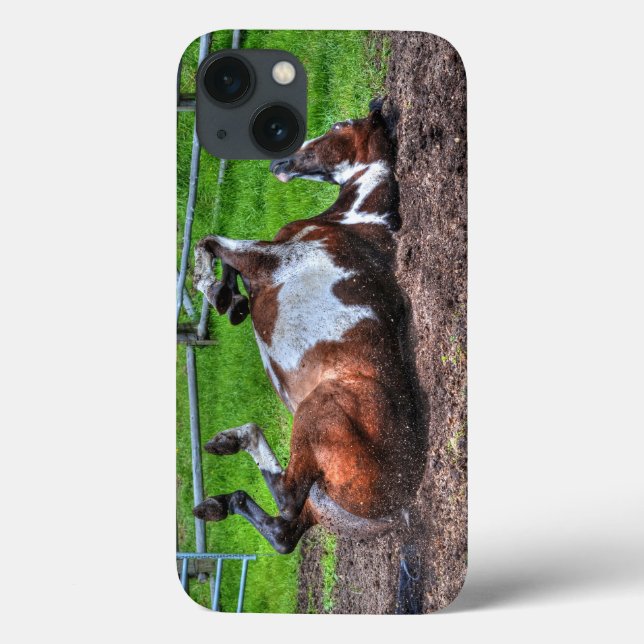 Coques Case-Mate iPhone Paint Rolling Horse Equine Photo pour les amateurs (Verso)