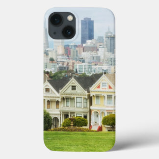 Etui iPhone 13 Painted Ladies, Victorian houses and skyline