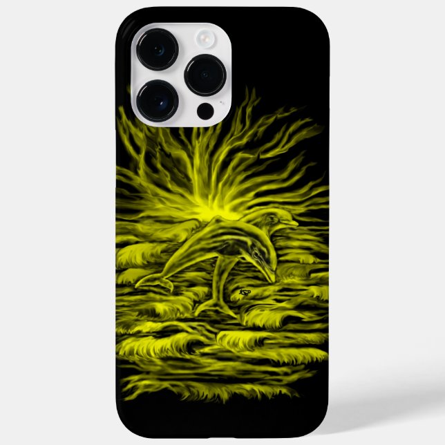 Coques Case-Mate iPhone Paire de dauphins dans le soleil (Verso)