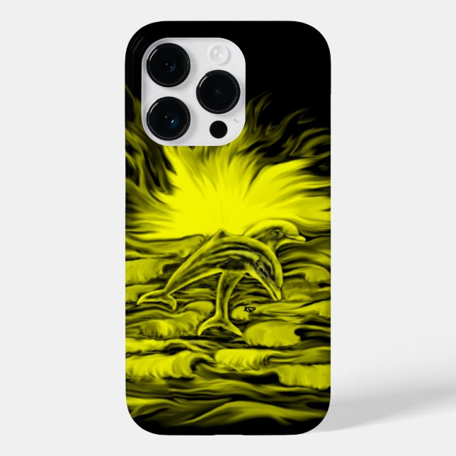 Coques Case-Mate iPhone Paire de dauphins dans le soleil (Verso)