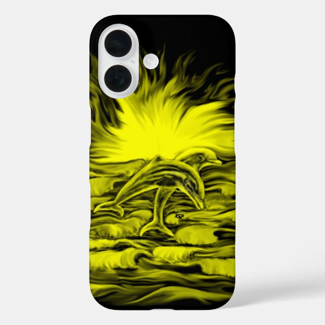 Coques Case-Mate iPhone Paire de dauphins dans le soleil (Verso)