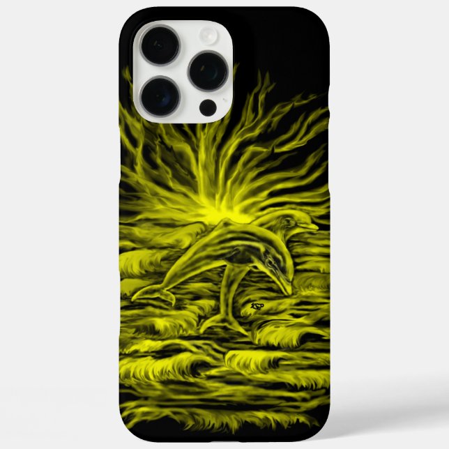 Coques Case-Mate iPhone Paire de dauphins dans le soleil (Verso)