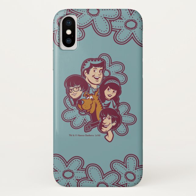 Coques Case-Mate iPhone Paisely Flower Scooby-Doo et le Gang (Dos)