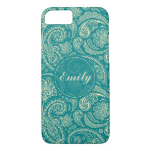 Coque Case-Mate Pour iPhone Paisley De Crème Bleu Vert Et Beige