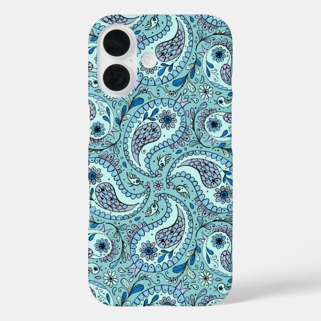 Coques Case-Mate iPhone Paisley en bleu bébé (Verso)