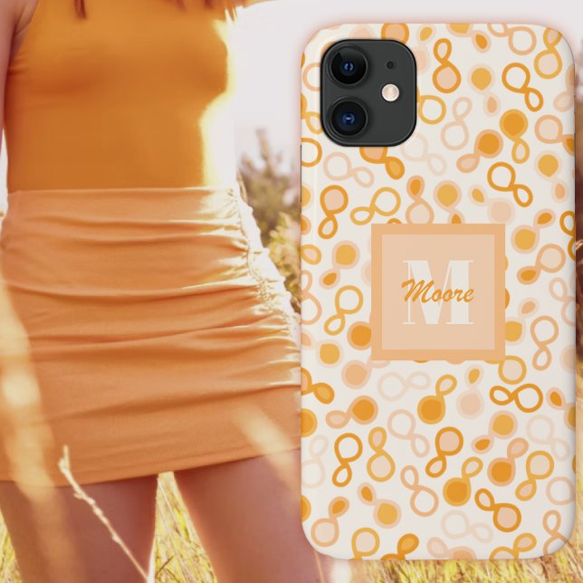 Coques Case-Mate iPhone Paisley hybride - Boîtier téléphonique orange Ombr (Tightly Scattered Modern Paisley – Orange Ombre)