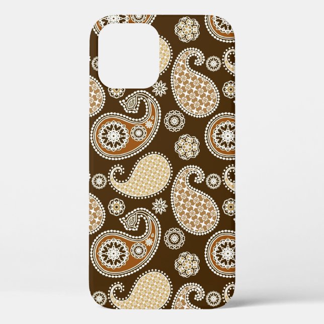 Coques Case-Mate iPhone Paisley motif, Chocolat Brown et Tan (Verso)