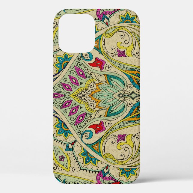 Coques Case-Mate iPhone Paisley motif de l'Inde, frontière bohème. (Verso)