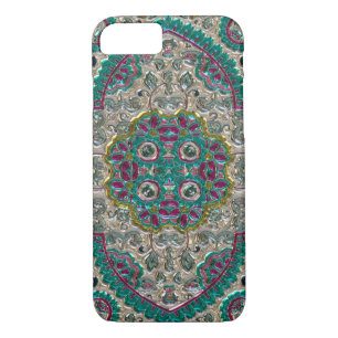 Case-Mate iPhone Case Paisley motif floral turquoise rose argent bohème