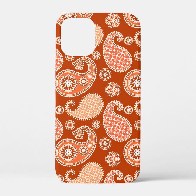 Coques Case-Mate iPhone Paisley motif, Mandarin Orange et Blanc (Verso)