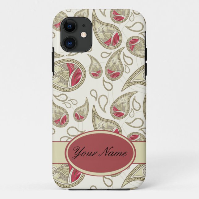 Coques Case-Mate iPhone Paisley sans couture avec la fleur (Dos)