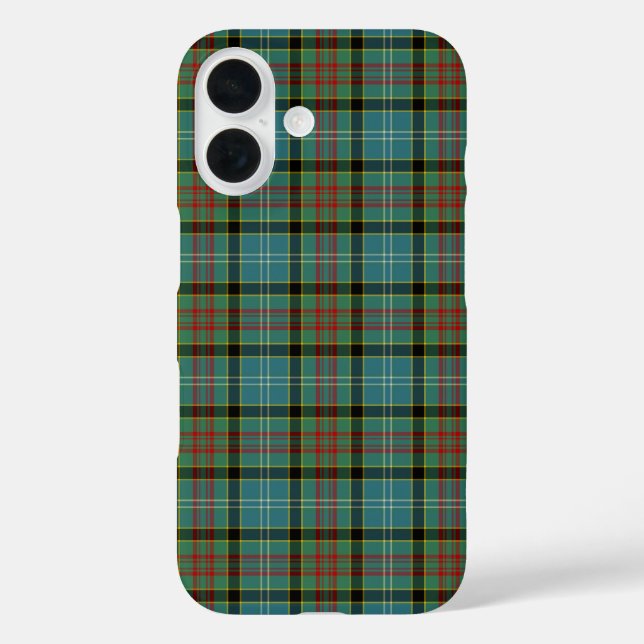 Coques Case-Mate iPhone Paisley Scotland Tartan Turquoise et Black Plaid (Verso)