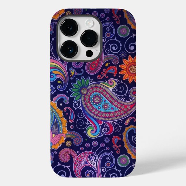 Coques Case-Mate iPhone Paisley violet rose (Verso)