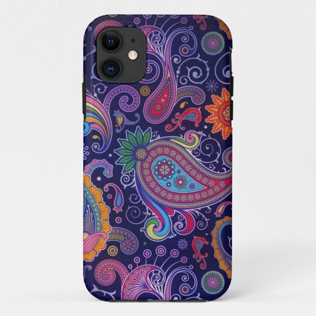 Coques Case-Mate iPhone Paisley violet rose (Dos)