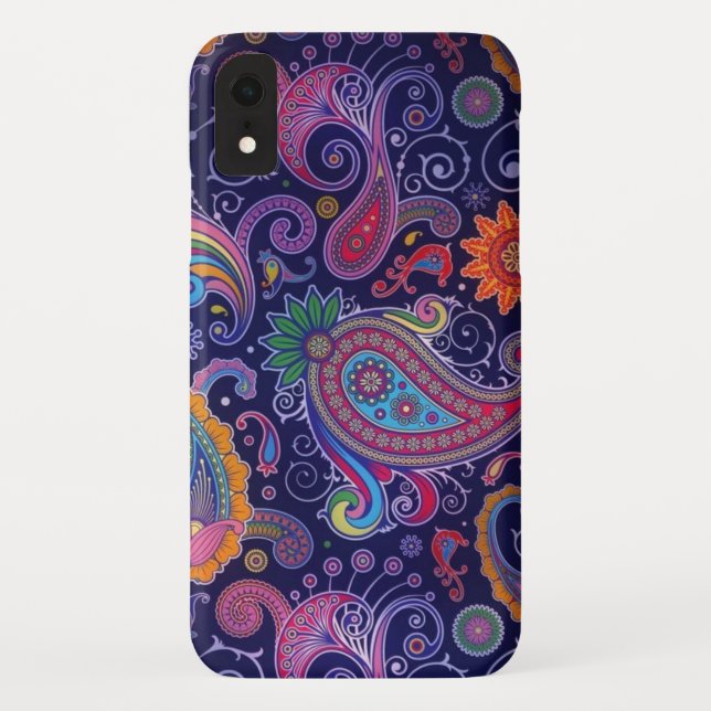 Coques Case-Mate iPhone Paisley violet rose (Dos)