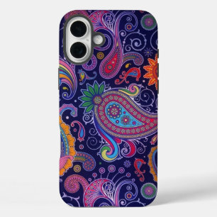 Coque Pour iPhone 16 Plus Paisley violet rose