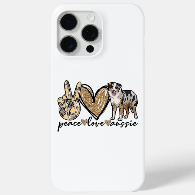 Coques Case-Mate iPhone Paix, Amour, Aussie, chien de berger australien, A (Verso)