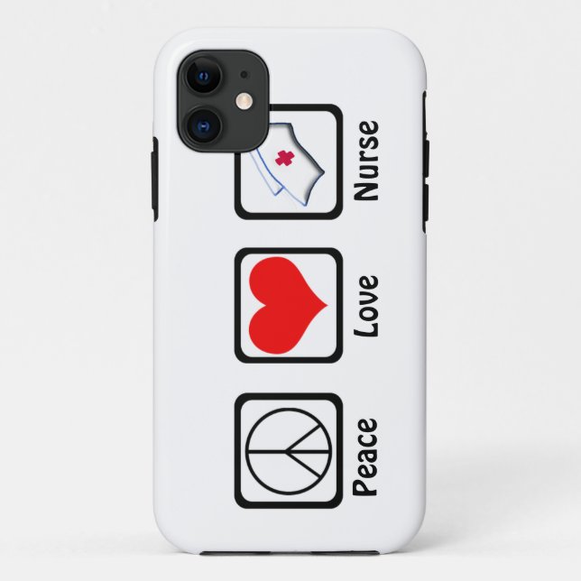 Coques Case-Mate iPhone Paix, amour, Infirmière-Symboles (Dos)