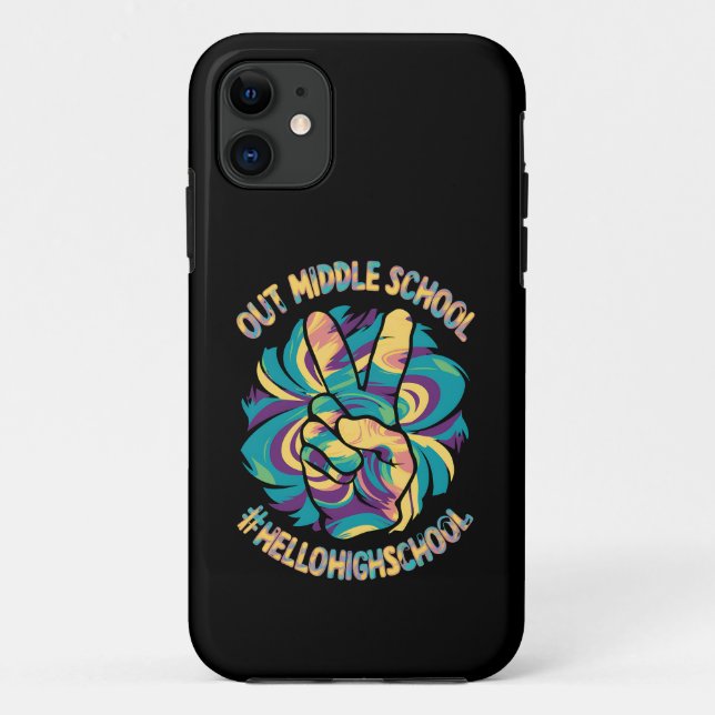 Coques Case-Mate iPhone Paix dehors Milieu Bonjour Lycée Tie Dye  (Dos)