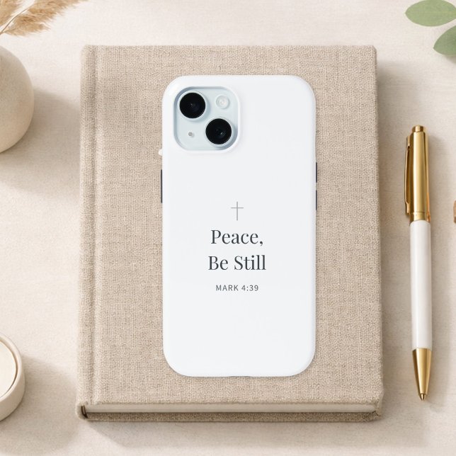 Coques Case-Mate iPhone Paix, Restez Calme Foi Chrétienne – Marc 4:39 (Créateur téléchargé)