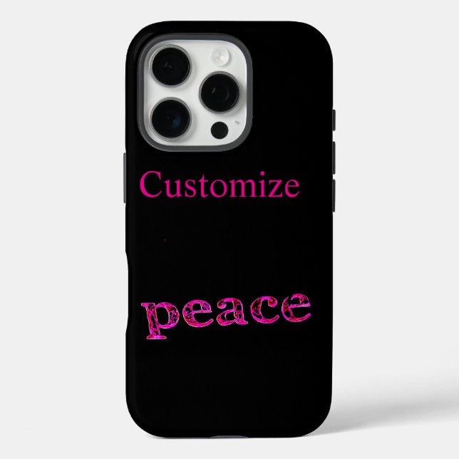 Coques Case-Mate iPhone paix rose sur noir (Verso)