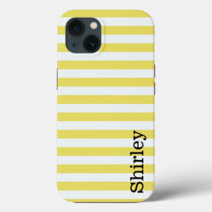 Case-Mate iPhone Case Pale Gold et White Stripes par Shirley Taylor