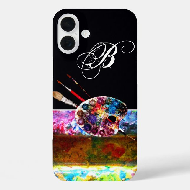 Coques Case-Mate iPhone PALETTE DE COULEUR ARTISTE ET BRUSHES MONOGRAM Noi (Verso)
