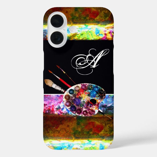 Coques Case-Mate iPhone PALETTE DE COULEUR ARTISTE ET BRUSHES MONOGRAM Noi (Verso)