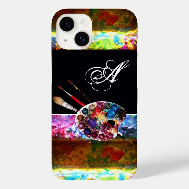 Coques Case-Mate iPhone PALETTE DE COULEUR ARTISTE ET BRUSHES MONOGRAM Noi (Verso)