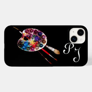 Coques Pour iPhone PALETTE DE COULEUR ARTISTE MONOGRAMME Noir