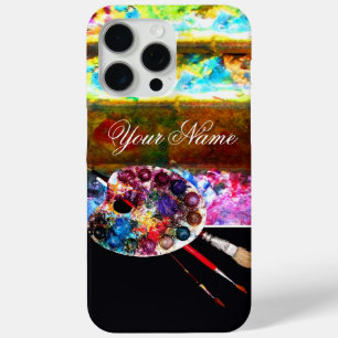 Coque iPhone 15 Pro Max PALETTE ET BROUILLES DE COULEUR ARTISTE, Noir
