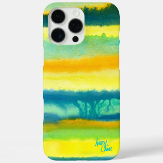 Coque iPhone 16 Pro Max Palissades à bandes SPWW Turquoise vert et orange