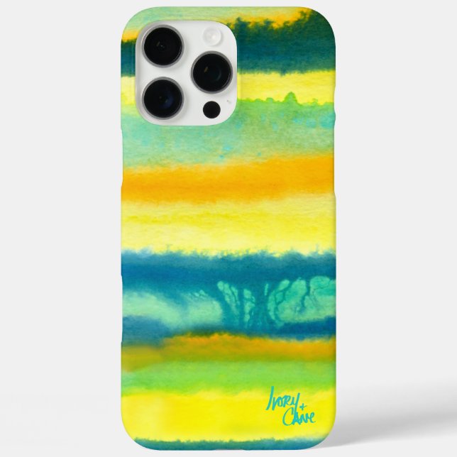 Coques Case-Mate iPhone Palissades à bandes SPWW Turquoise vert et orange (Verso)